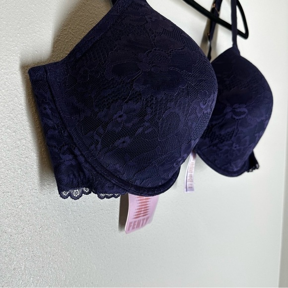Savage x Fenty Allover Lace Bra Floral Deep Navy Adjustable Size 42DDD Women’s - Picture 5 of 12